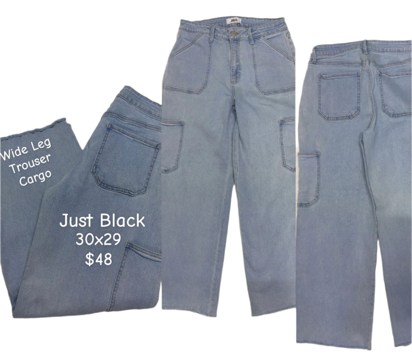 JBD Just Black Size 30 Length Cargo Trouser