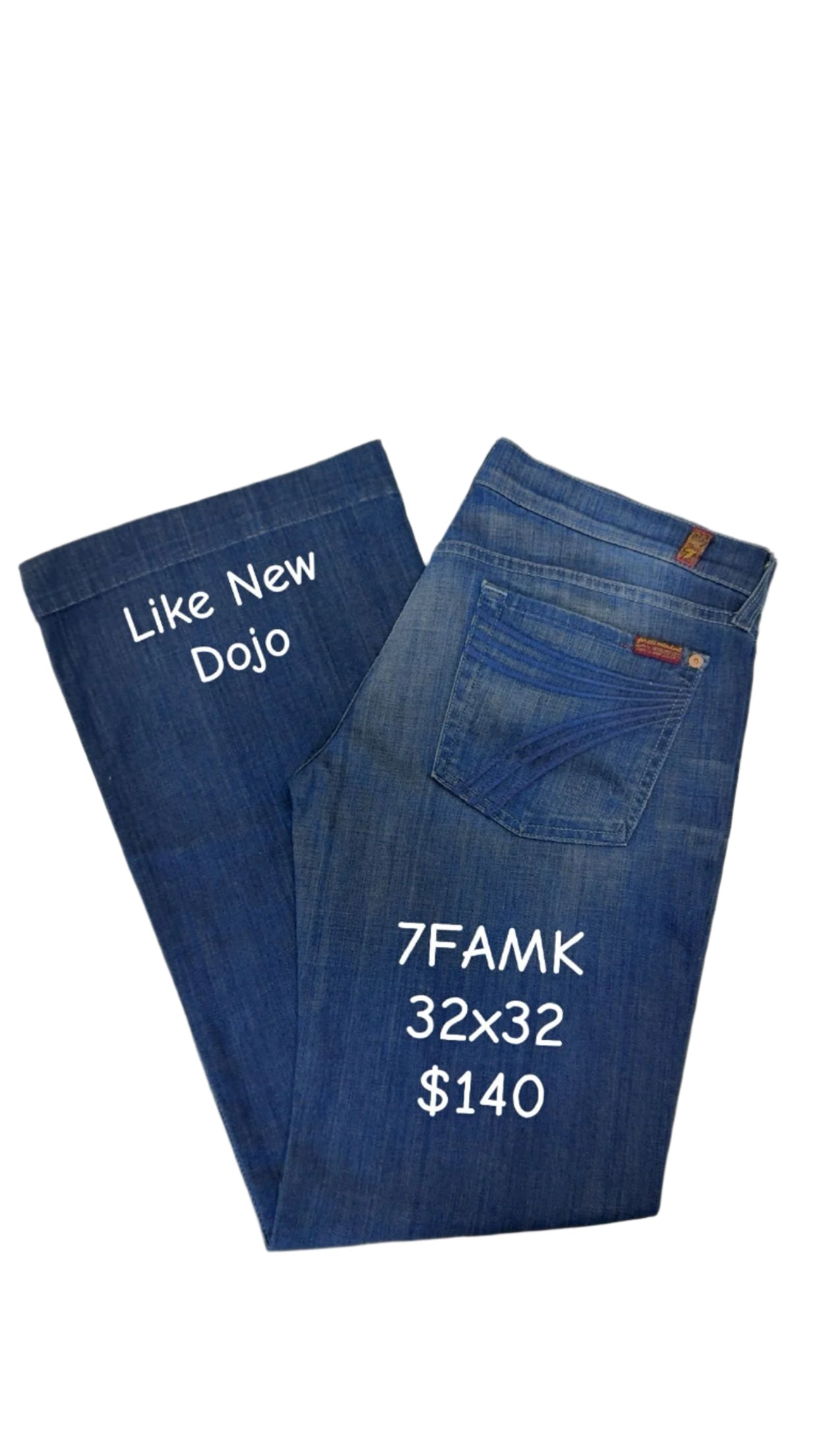 7 For All Mankind Size 32 Length 32" Dojo Like New