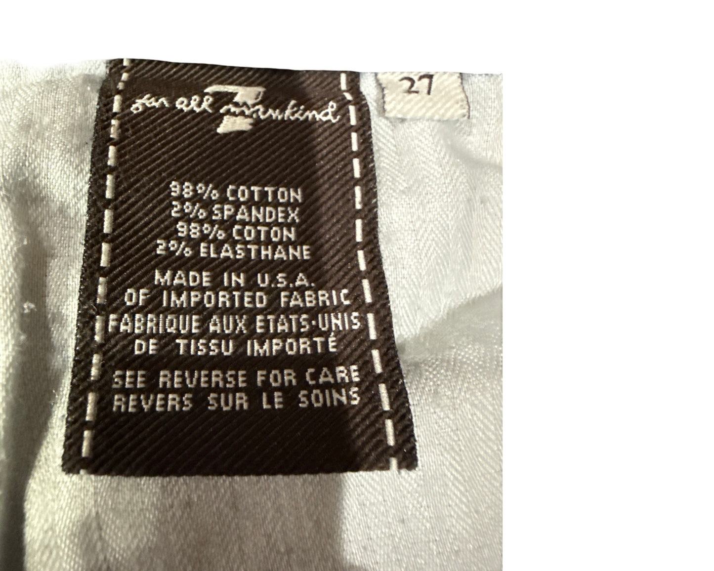 7 For All Mankind Size 27 Length 34 Dojo
