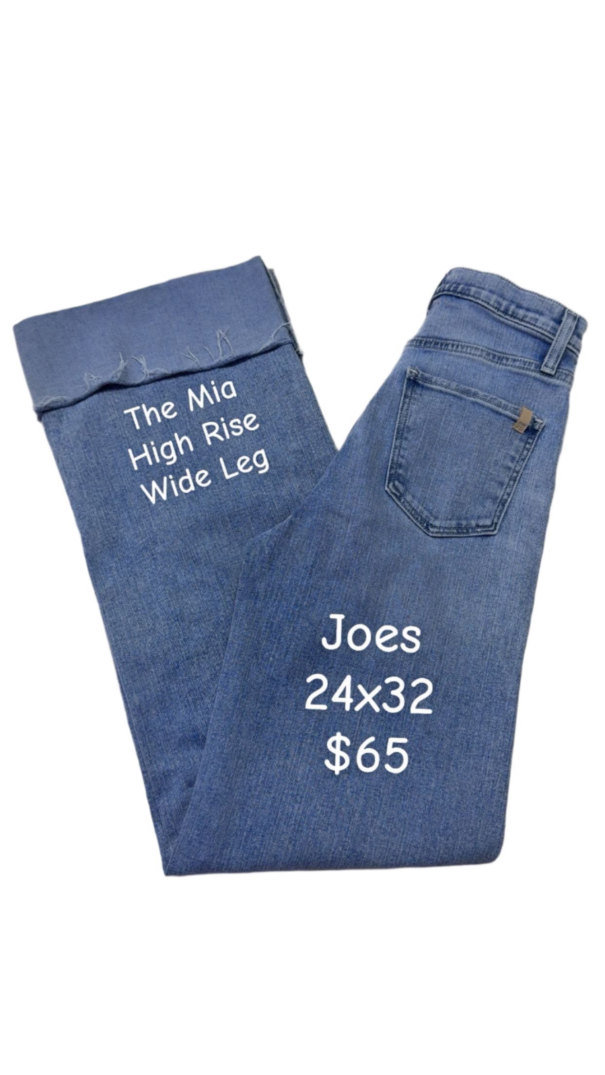 Joes Size 24 Length 32 (with a 4" Cuff) The Mia High Rise Wide Leg