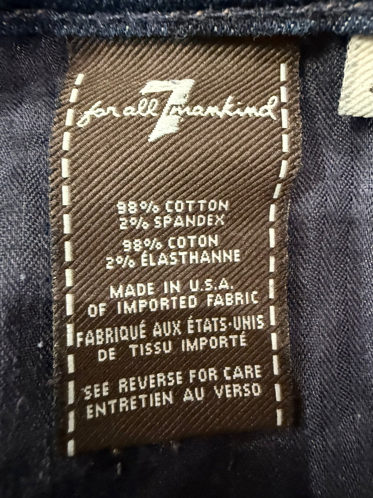 7 For All Mankind Size 30 Length 33 Ginger Trouser