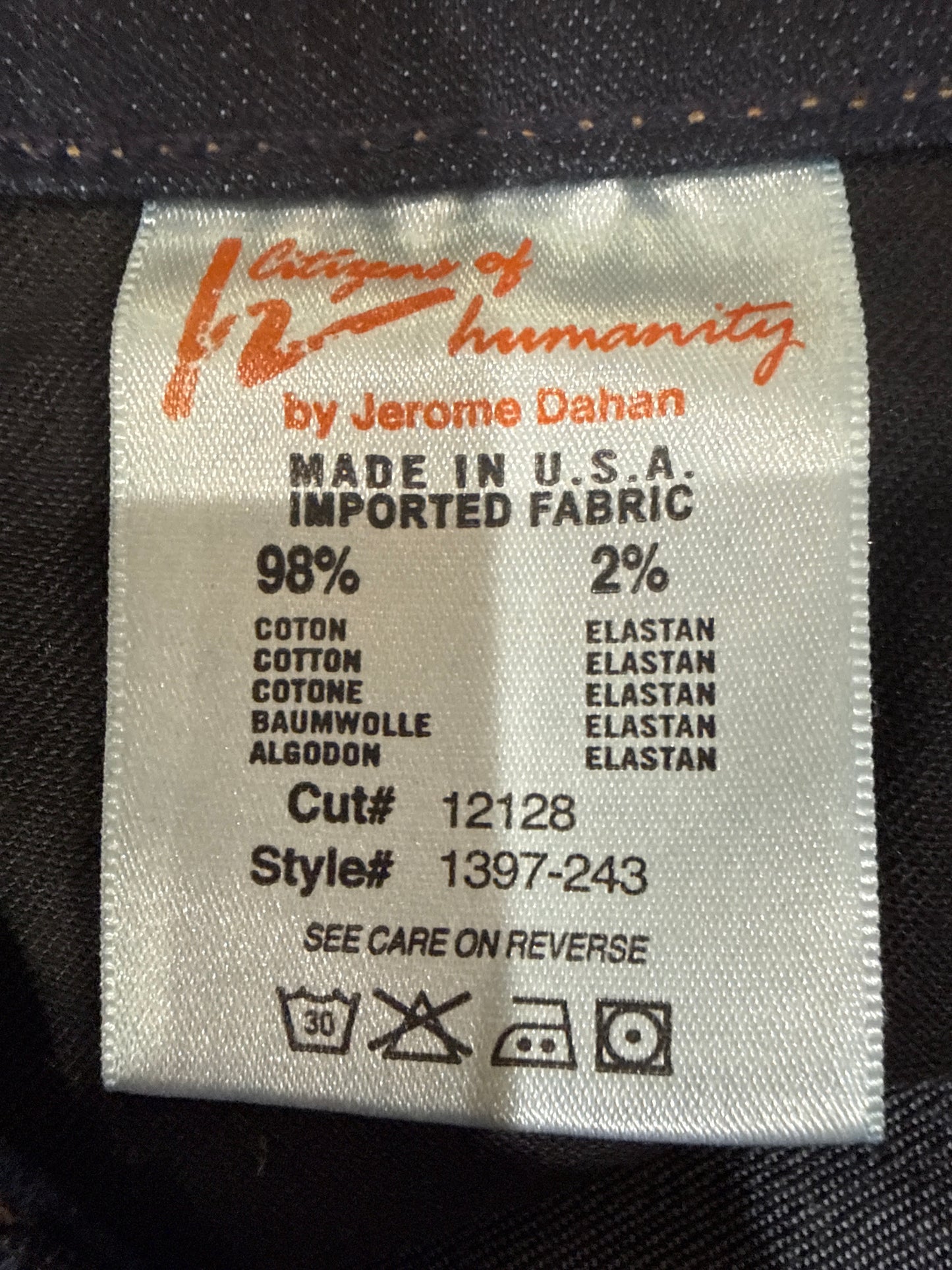Citizens of Humanity Size 28 Length 35.5 Hutton Med Rise Wide Leg
