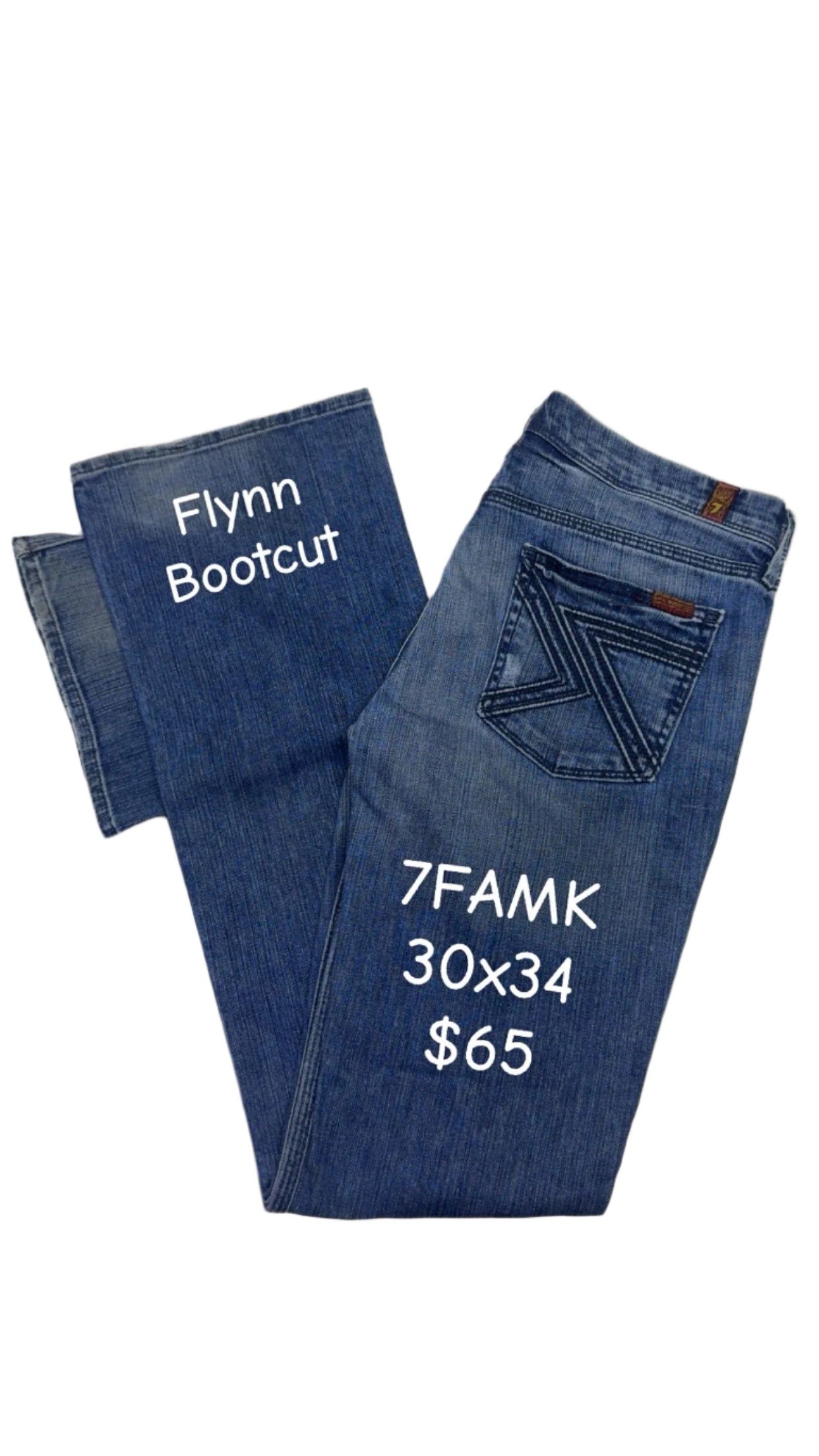 7 For All Mankind Size 30 Length 34" Flynt Bootcut