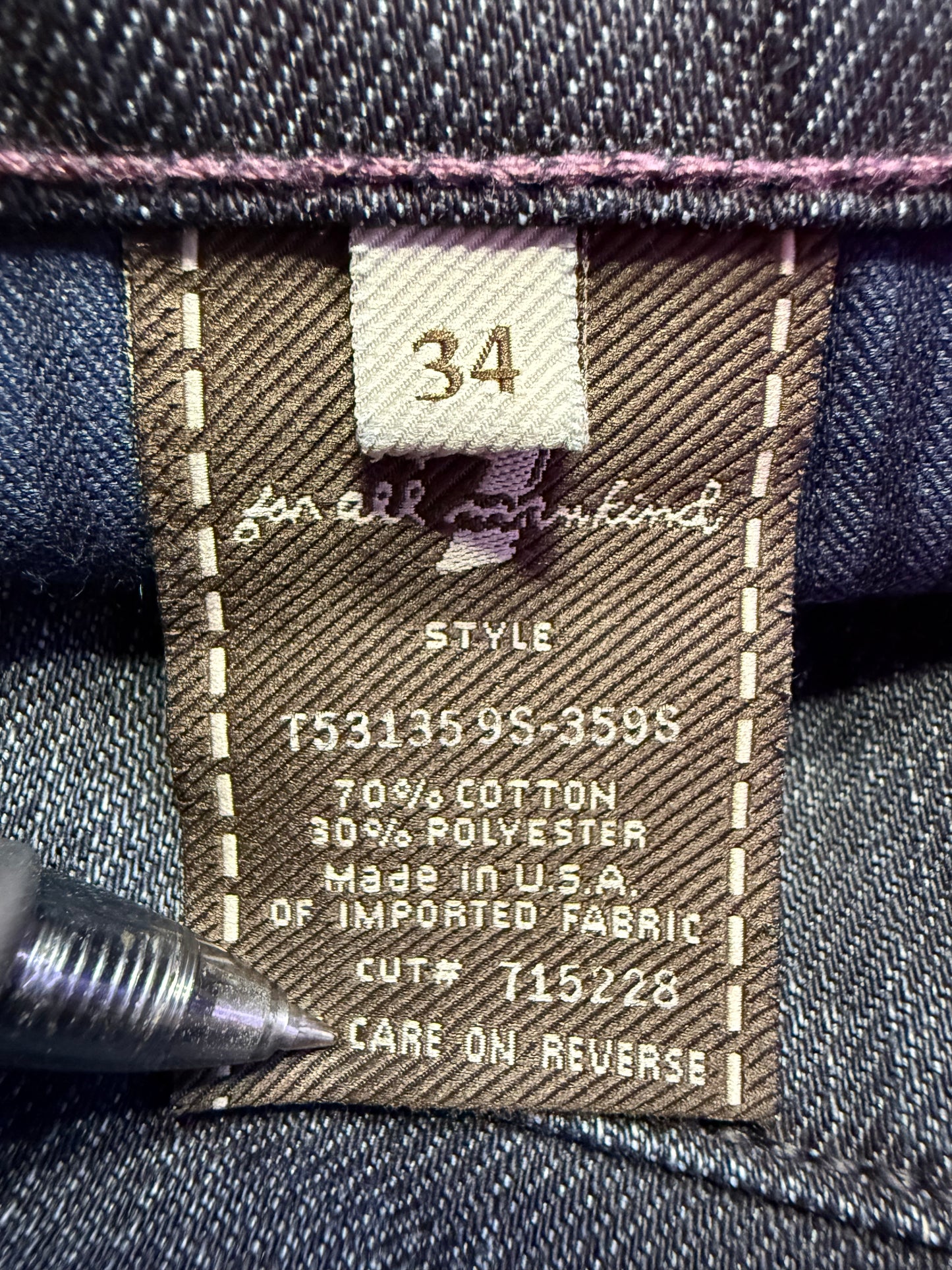 7 For All Mankind Size 34 Length 33.5" A Pocket Relaxed Wide Leg