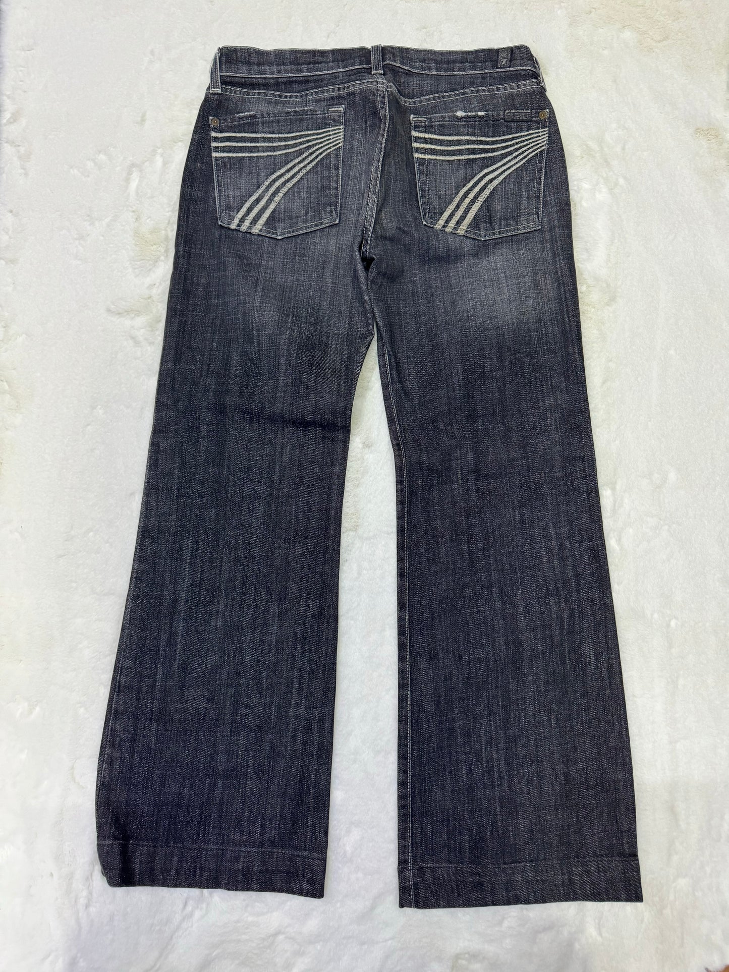 7 For All Mankind Size 31 Length 30" Dojo Black Denim Distressed