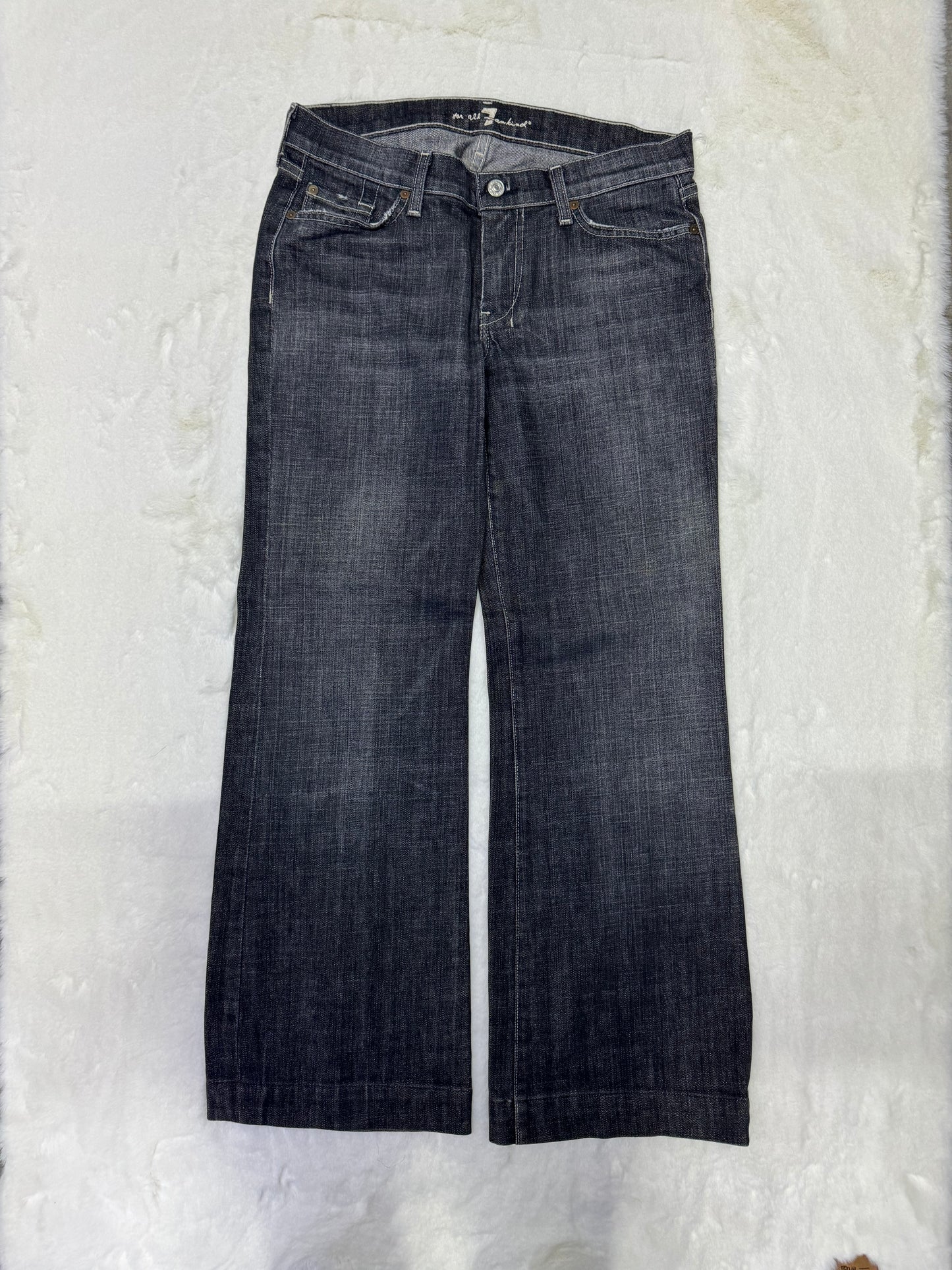 7 For All Mankind Size 31 Length 30" Dojo Black Denim Distressed