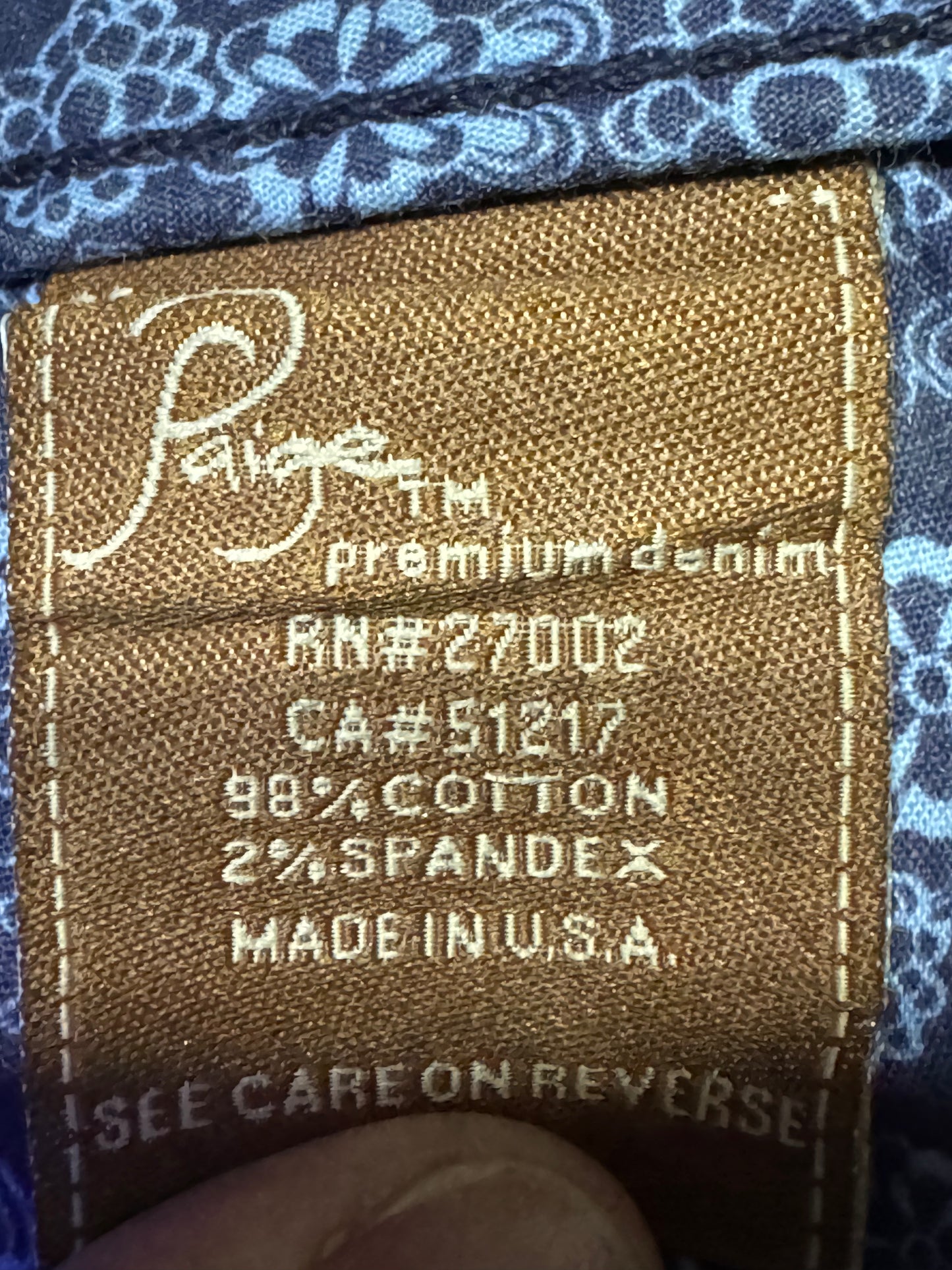 Paige Size 24 Length 32"