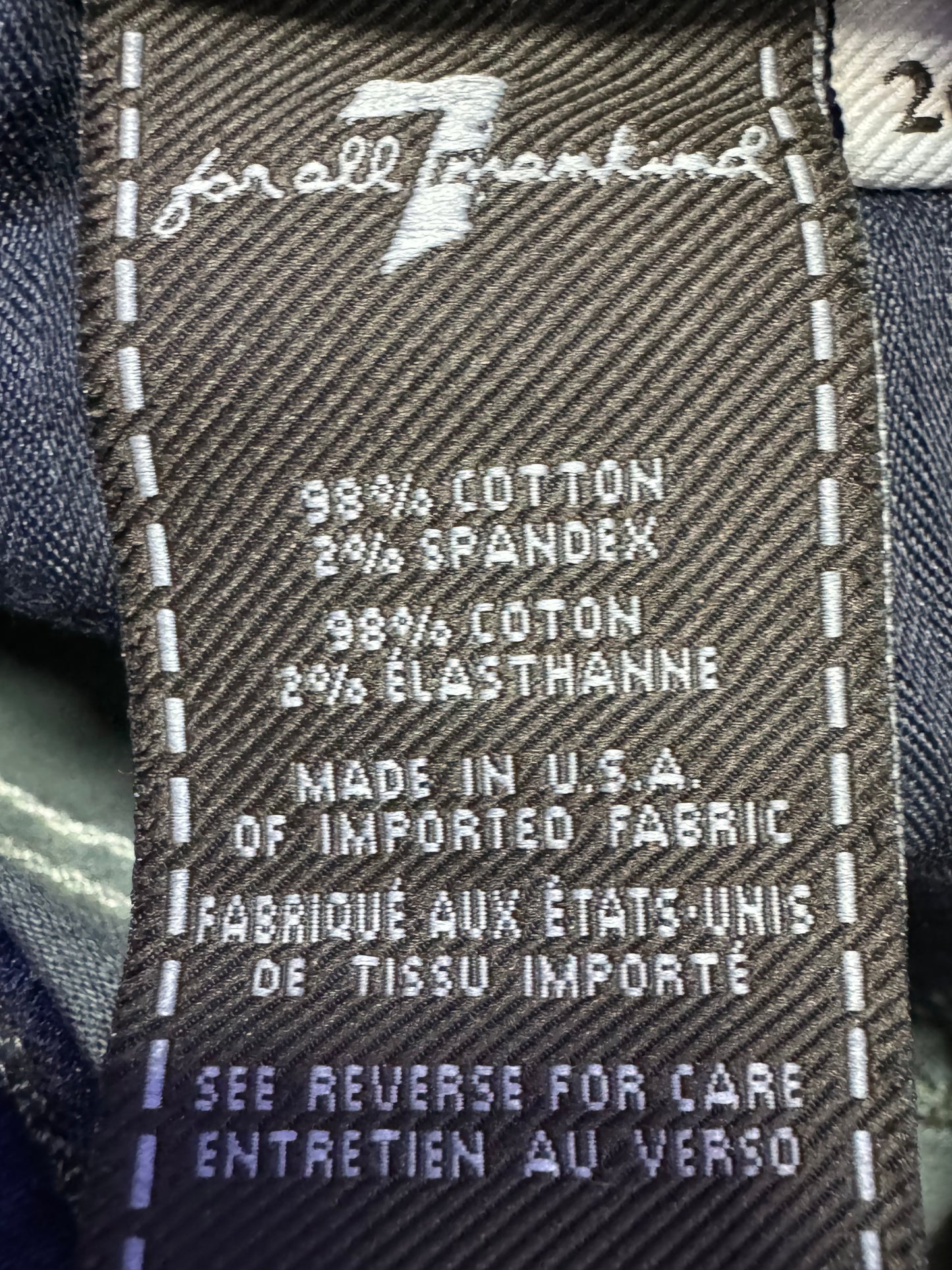 7 For All Mankind Size 26 Length 35" Kaylie Slim & Sexy