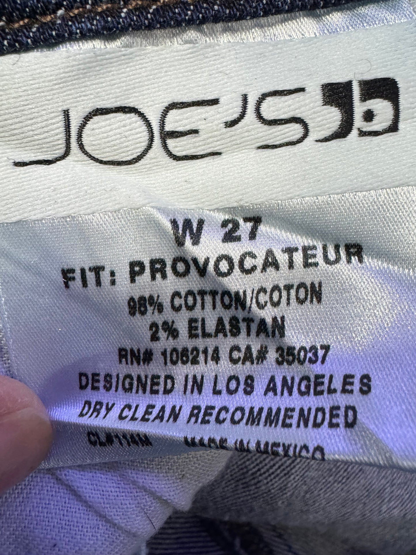 Joes Size 27 Length 31" Provocateur