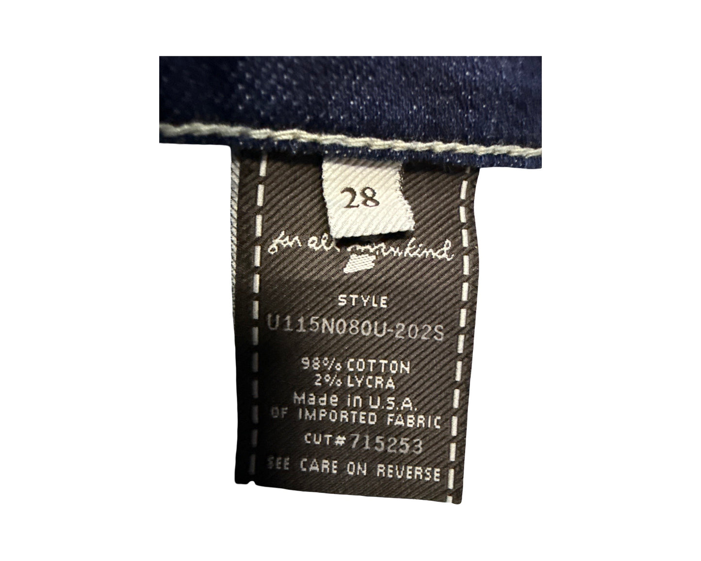 7 For All Mankind Size 28 Length 31" Dojo