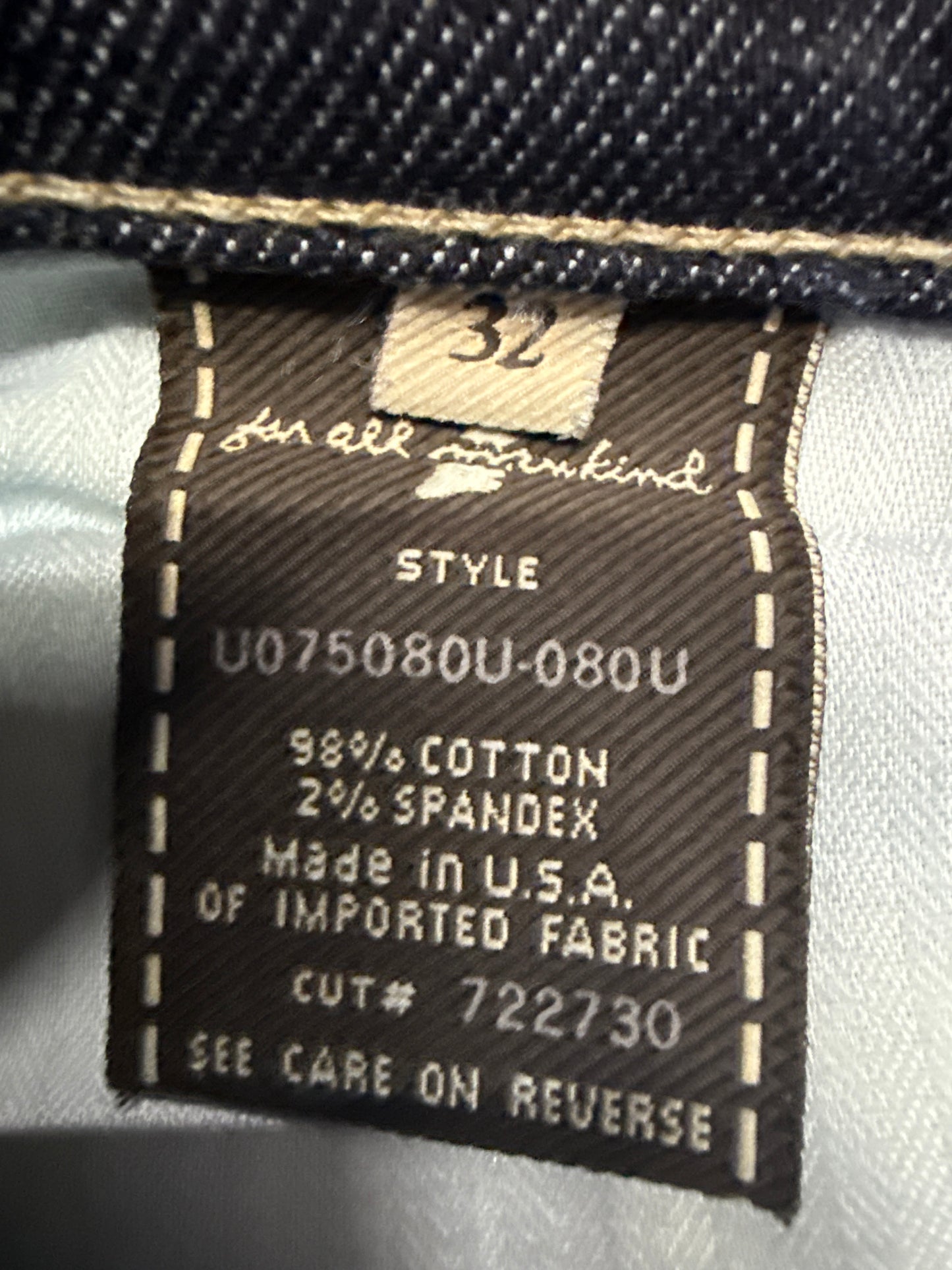 7 For All Mankind Size 32 Length 34.5" Bootcut (NWOT)