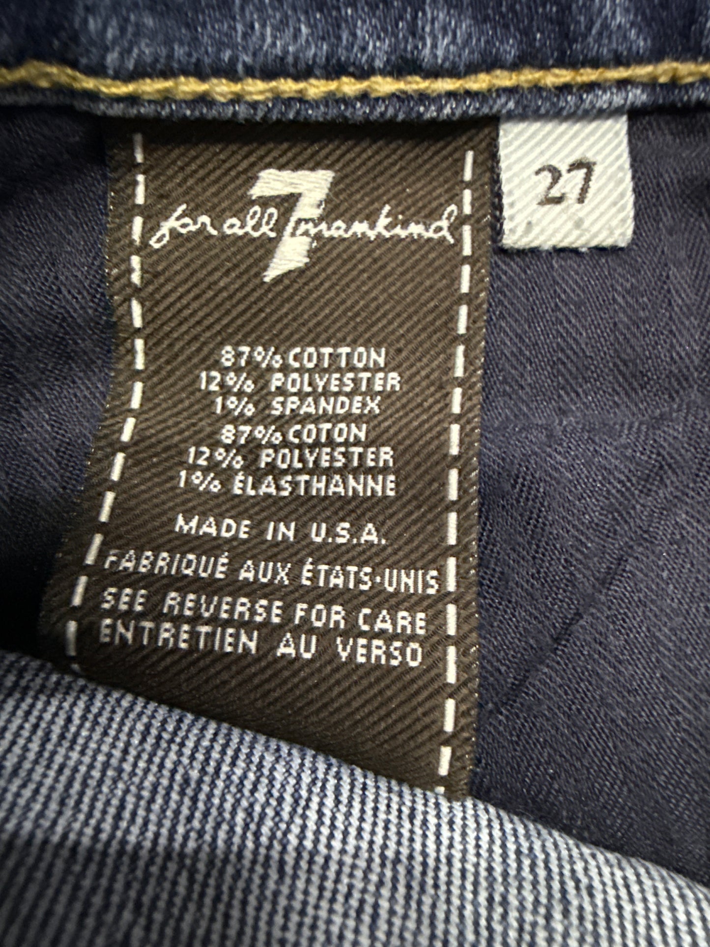 7 For All Mankind Size 27 Length 31" Dojo