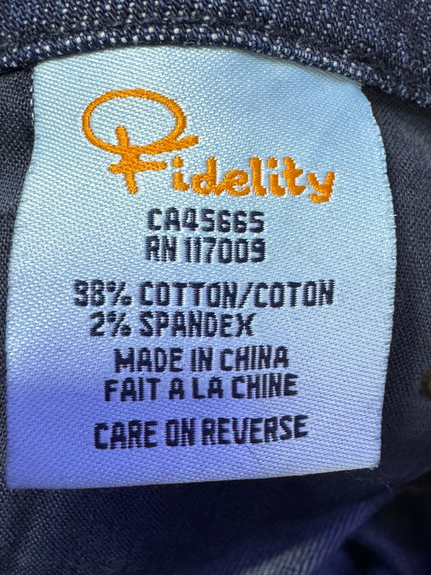 Fidelity Size 27 Length 35" Snap Dragon Bootcut