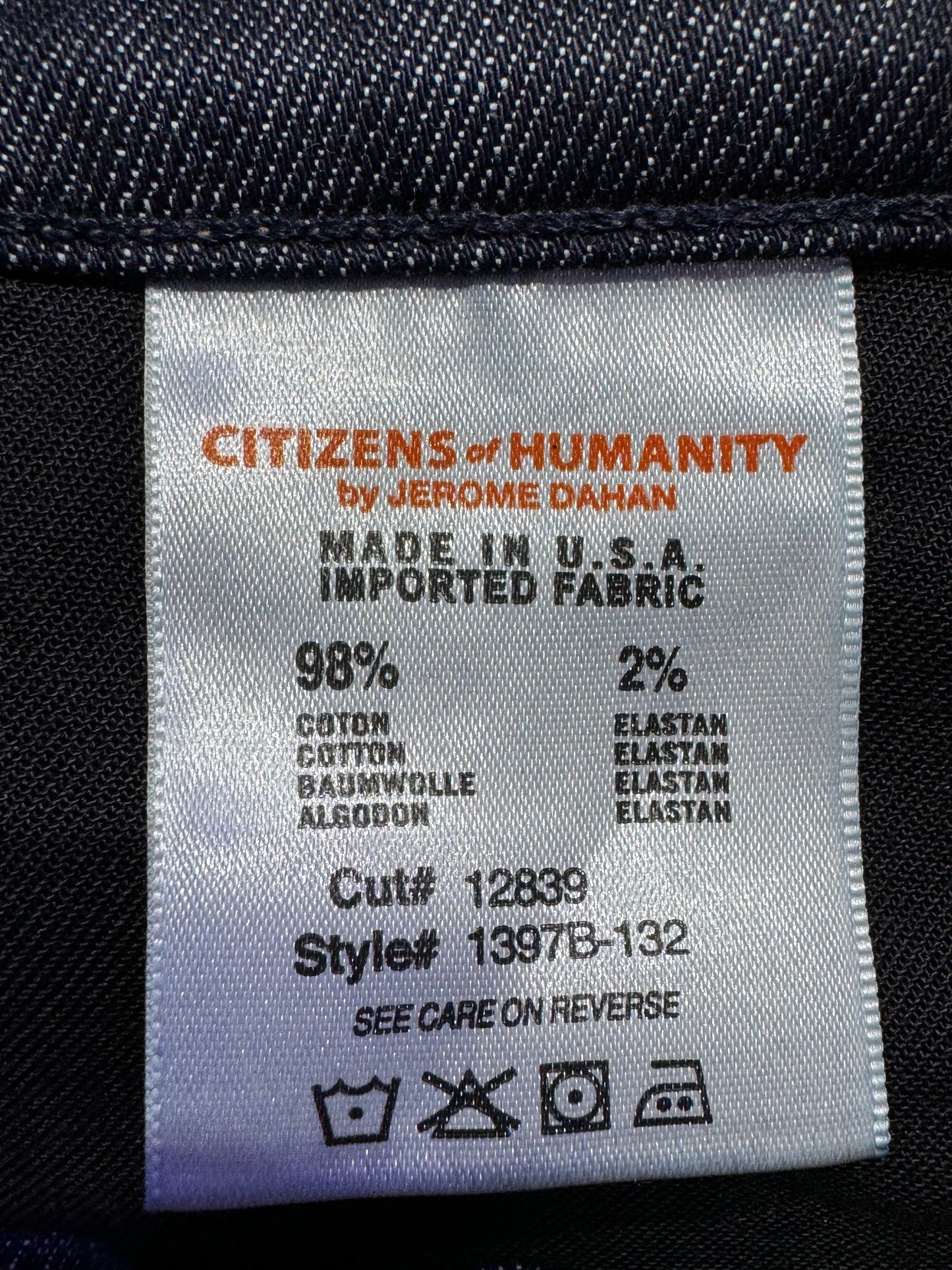 Citizens of Humanity Size 28 Length 30" Hutton Like New