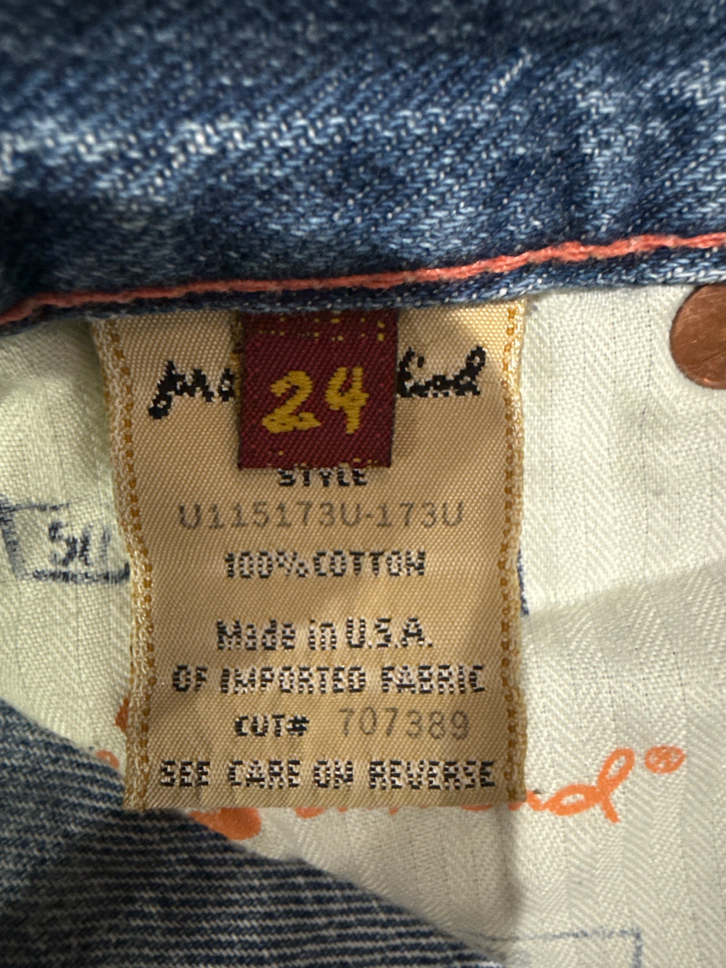 7 For All Mankind Size 24 Length 33" Dojo Light