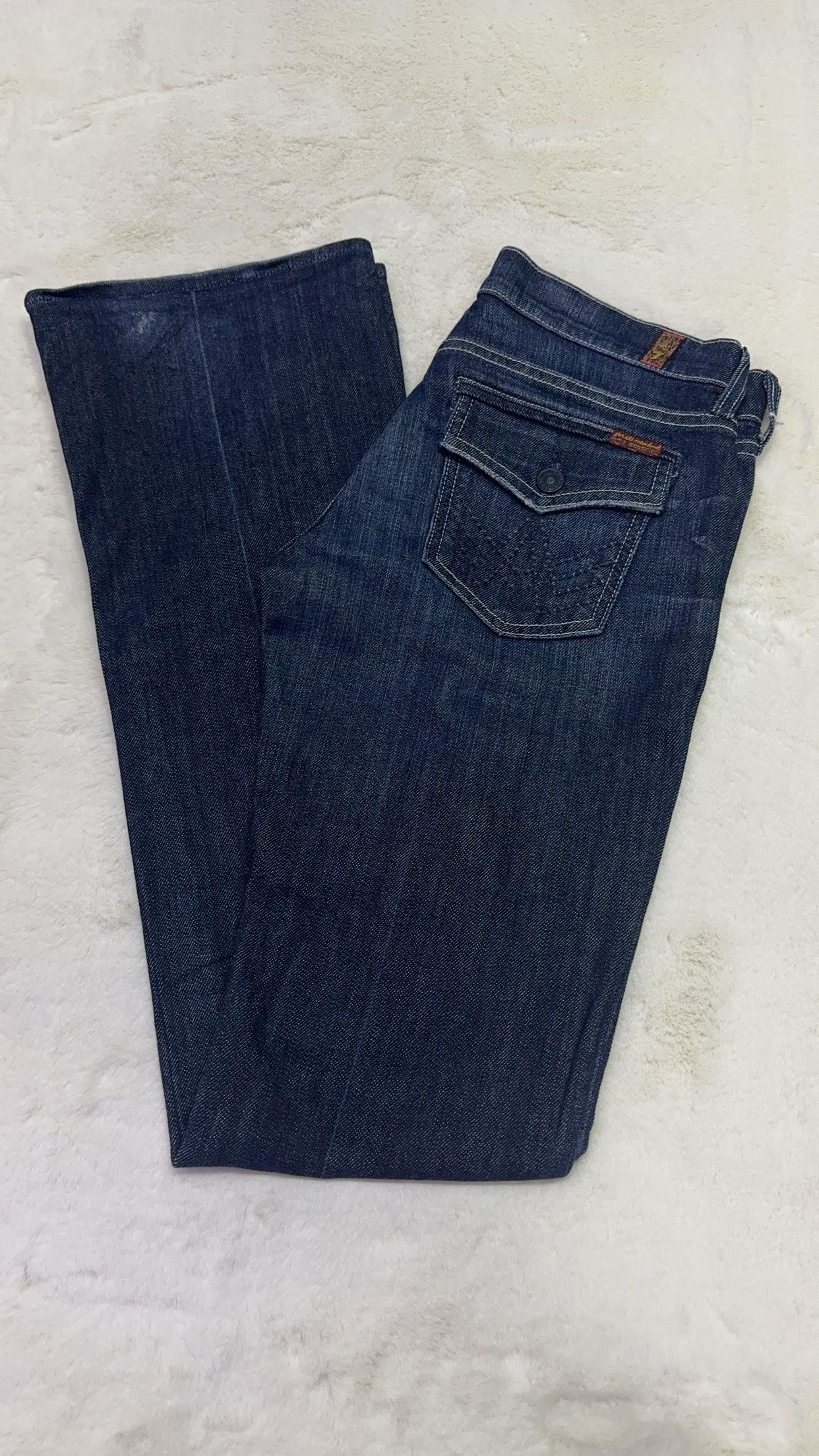 7 For All Mankind Size 27 Length 35" Bootcut Flap Pocket