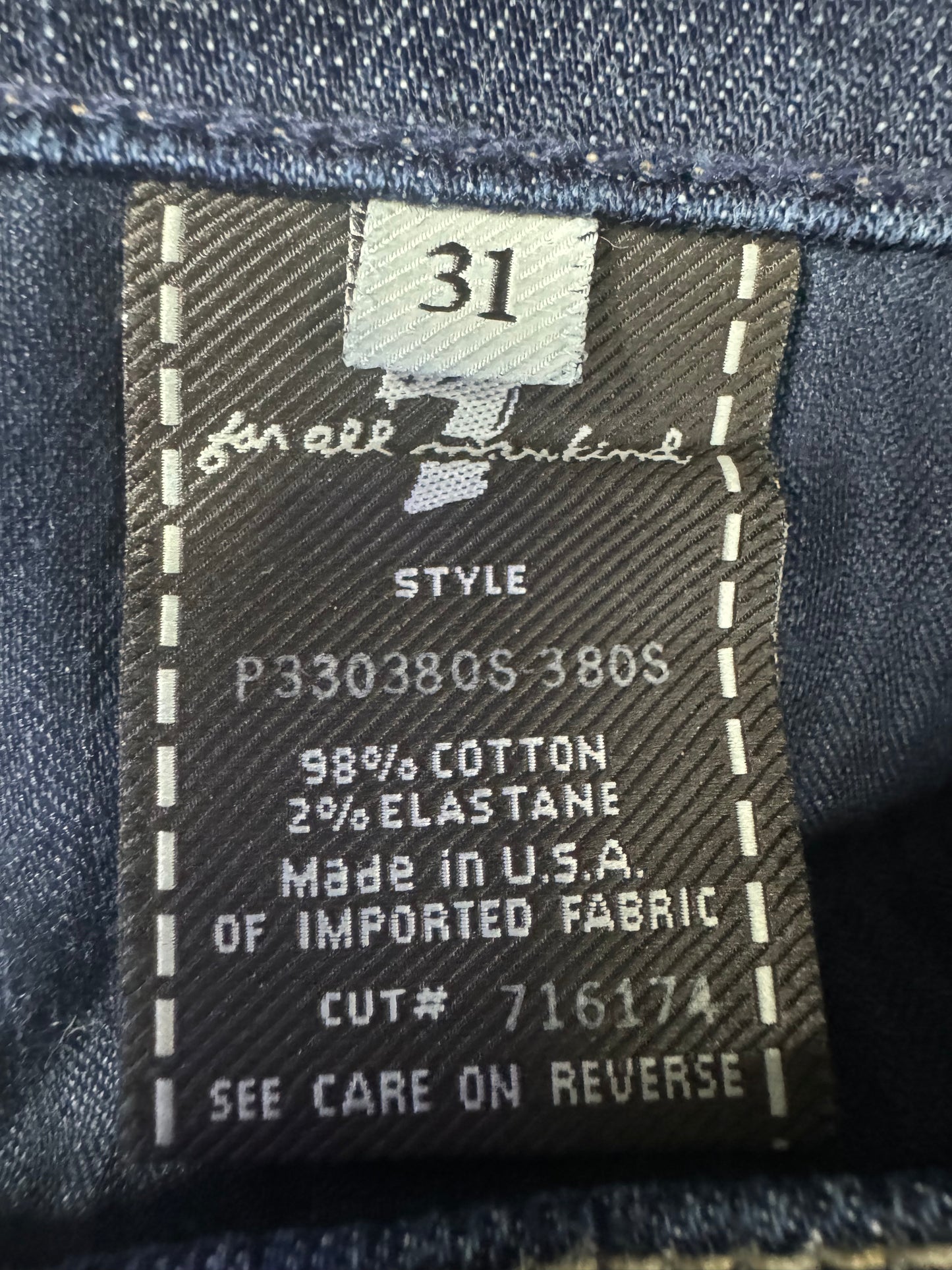 7 For All Mankind Size 31 Length 33.75 Ginger