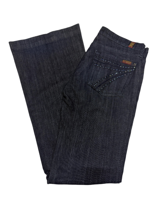 7 For All Mankind Size 27 Length 34.5" Dojo Rhinestones