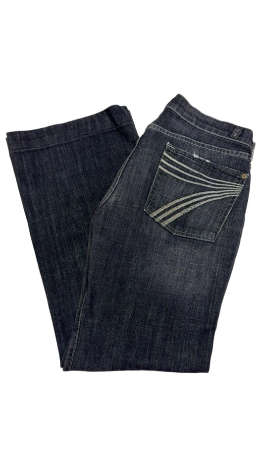 7 For All Mankind Size 31 Length 30" Dojo Black Denim Distressed