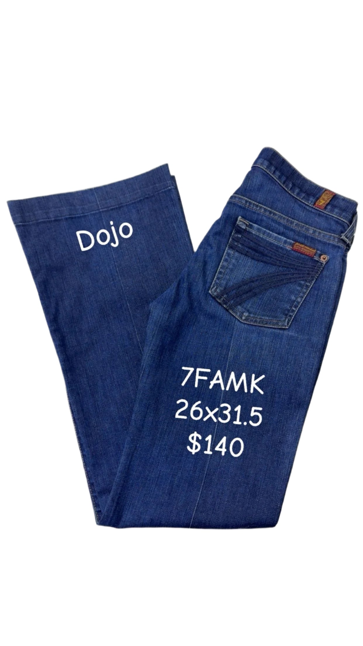 7 For All Mankind Size 26 Length 31.5" Dojo