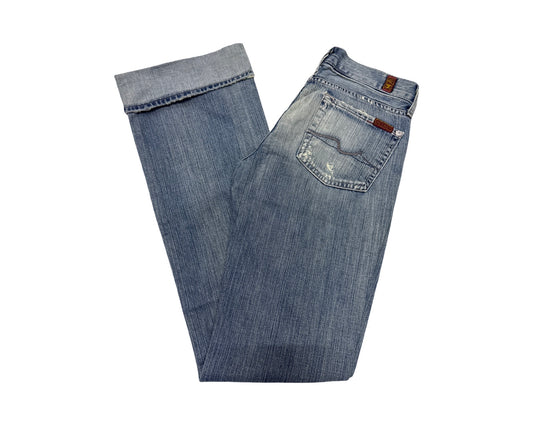 7 For All Mankind Size 25 Length 33" (+3"Cuff 36) Bootcut Distressed