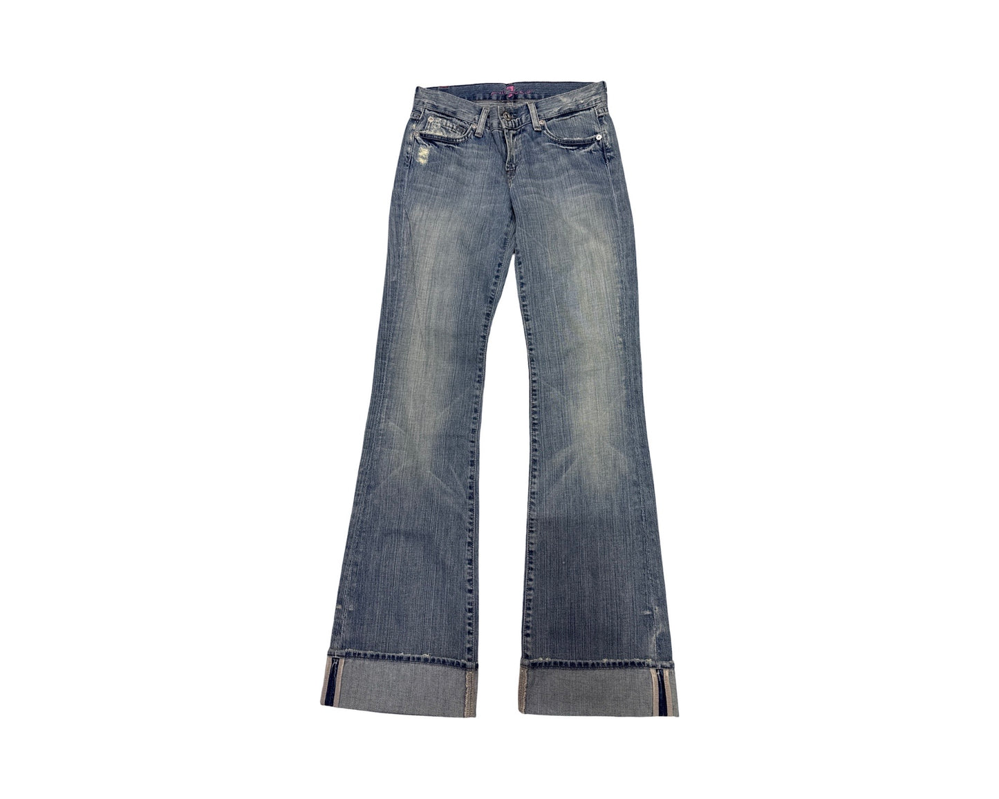 7 For All Mankind Size 25 Length 33" (+3"Cuff 36) Bootcut Distressed