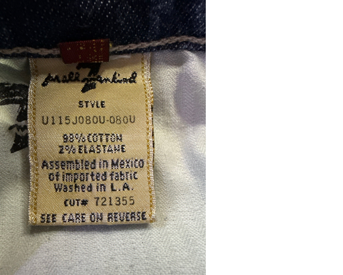 7 For All Mankind Size 29 Length 33" Dojo Distressed White