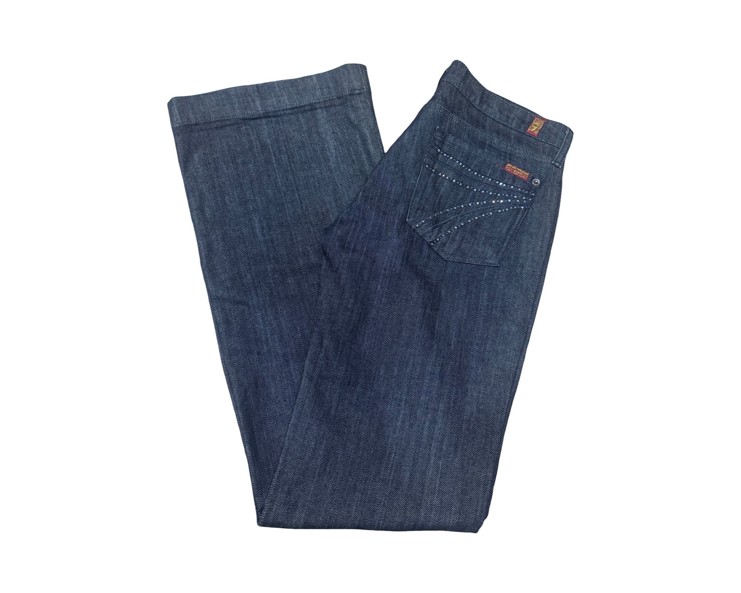 7 For All Mankind Size 29 Length 34.5 Dojo Blue Rhinestones Like New
