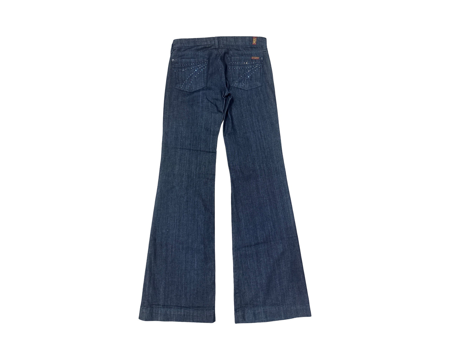 7 For All Mankind Size 29 Length 34.5 Dojo Blue Rhinestones Like New